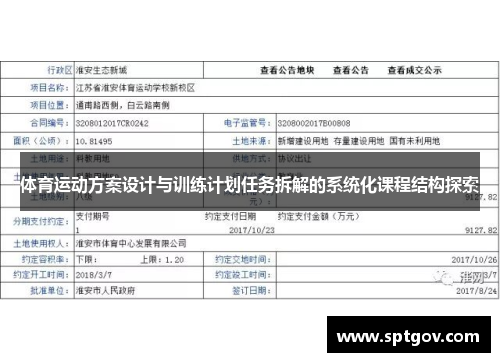 体育运动方案设计与训练计划任务拆解的系统化课程结构探索