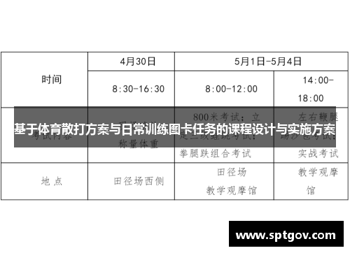 基于体育散打方案与日常训练图卡任务的课程设计与实施方案